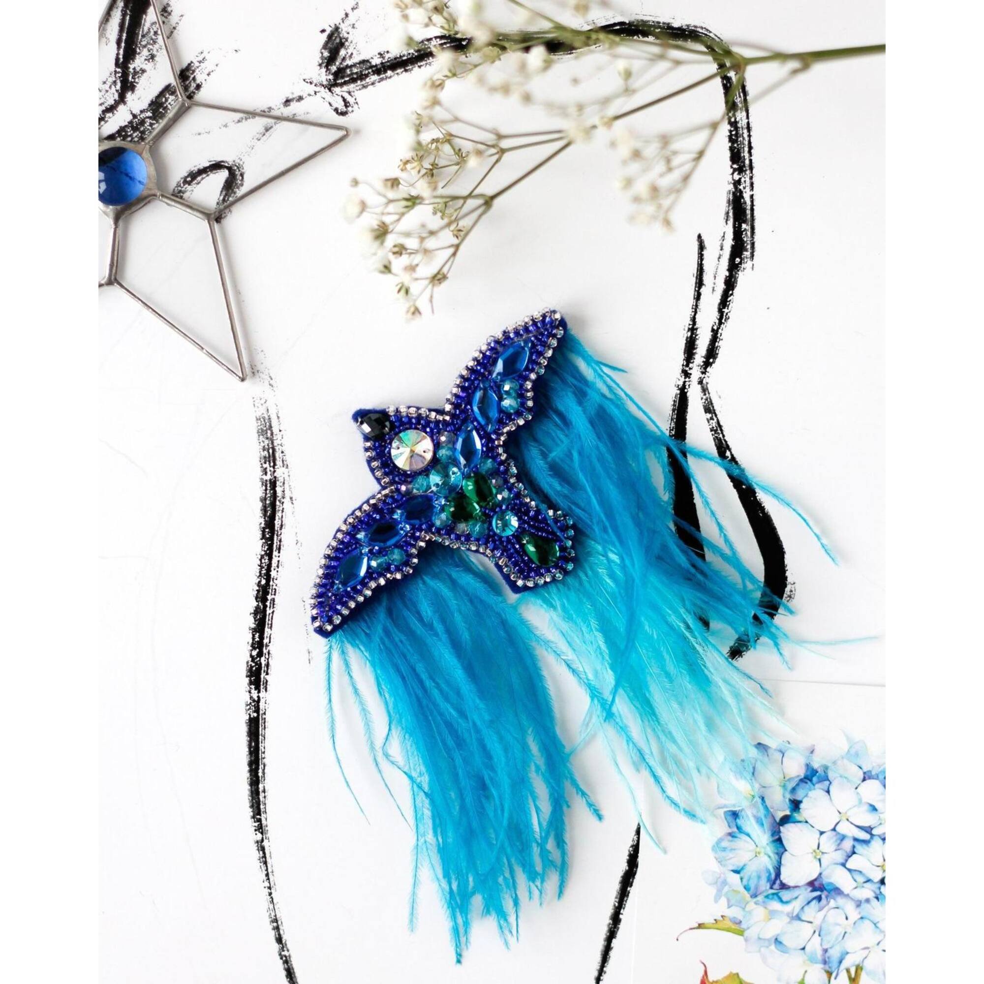 Abris Art Decoration Blue Bird Bead Embroidery Kit